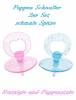 Puppen Schnuller schmale Spitze 2er Set f&uuml;r Babypuppen mit Mund&ouml;ffnung, Nr. 108