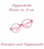 Puppenzubehör Puppen Brille rosa 8 cm breit, Nr. 7996