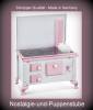 Miniatur Oldtimer Nostalgie Herd aus Blech weiß rosa Maßstab 1:12, Nr. 17928