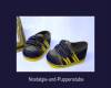 Schwenk 5750 Puppenschuhe blau-gelbe Sportschuhe für ca 8 cm lange Puppenfüße, Nr. 5750